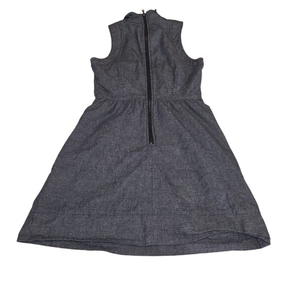 Tulle Brand Womens Small Dress Denim Mini Pockets Belt Pattern Lining Classy - Picture 4 of 16